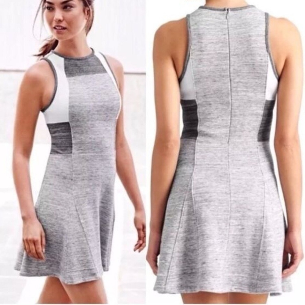 Derek Lam IOC Athleta Downtown Gray Skater Sleeveless Dress